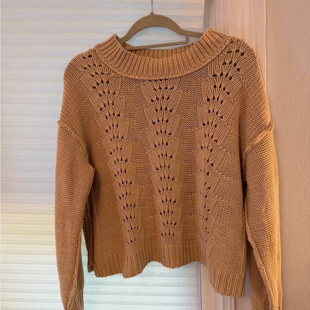 Free People Tan Knit Sweater
